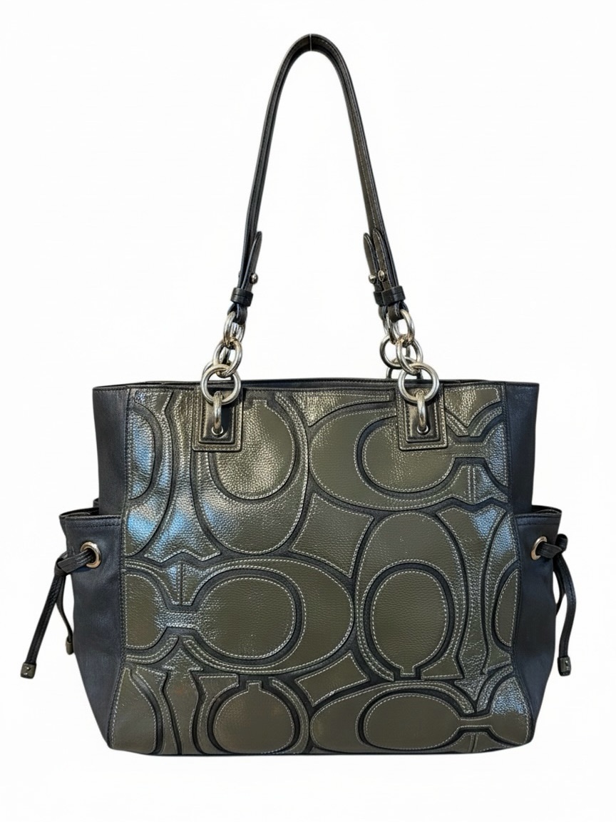 Coach Colette Leather Signature Overlay Tote
